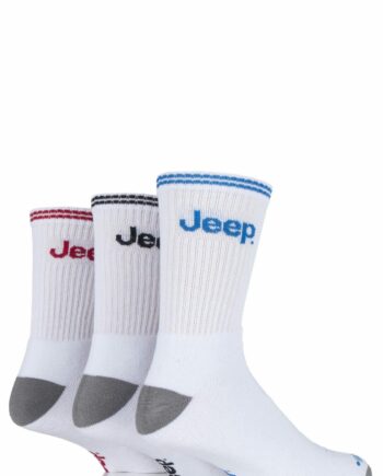 3 Pair White Classic Cotton Sports Socks Men's 6-11 Mens - Jeep