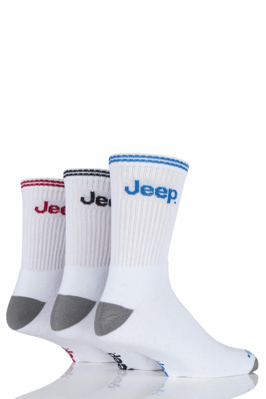 3 Pair White Classic Cotton Sports Socks Men's 6-11 Mens - Jeep