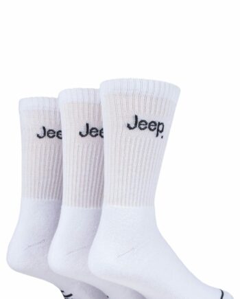 3 Pair White Leisure Boot Socks Men's 6-11 Mens - Jeep