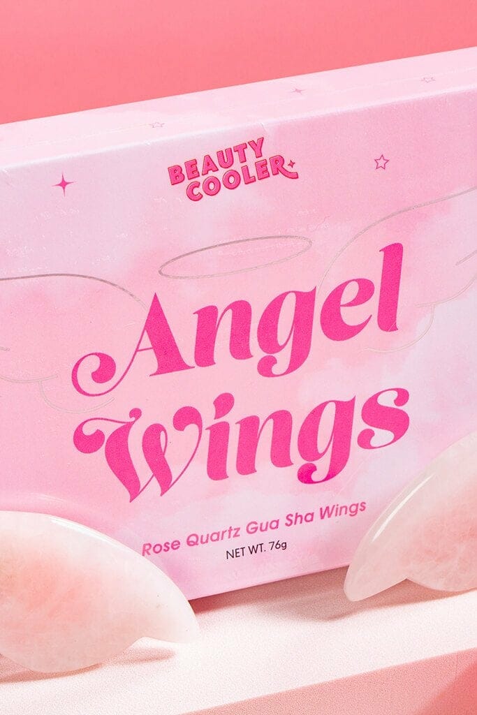 Beauty Cooler Angel Wings - Rose Quartz Gua Sha Wings - OS / PINK