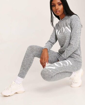 Grey Icon Knitted Loungewear Set - S/M / GREY