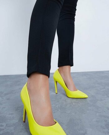 Yellow Patent Pu Court Shoe - 3 / YELLOW