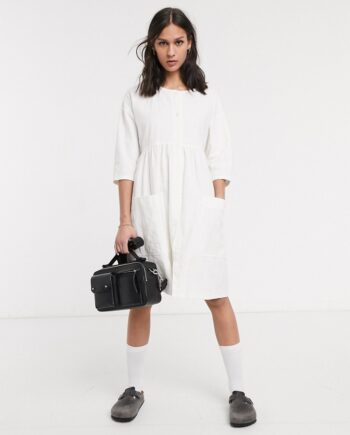 LF Markey samuel smock mini dress in white